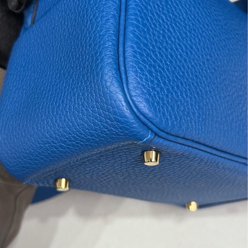Hermes🌈Mini Lindy一代 💙希臘藍色金扣💙98.5新🌟TC皮🌟-4