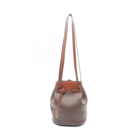 LOEWE Lazo 水桶包 斜背包 皮革 棕色 二手 女士