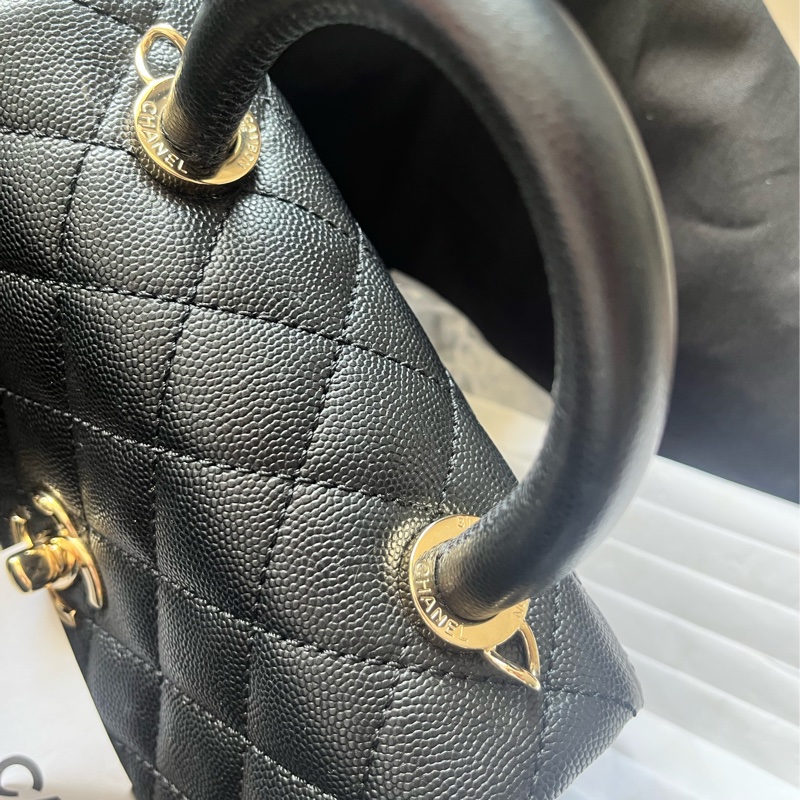 Chanel mini/ coco handle/black caviar膠膜未撕全配-11