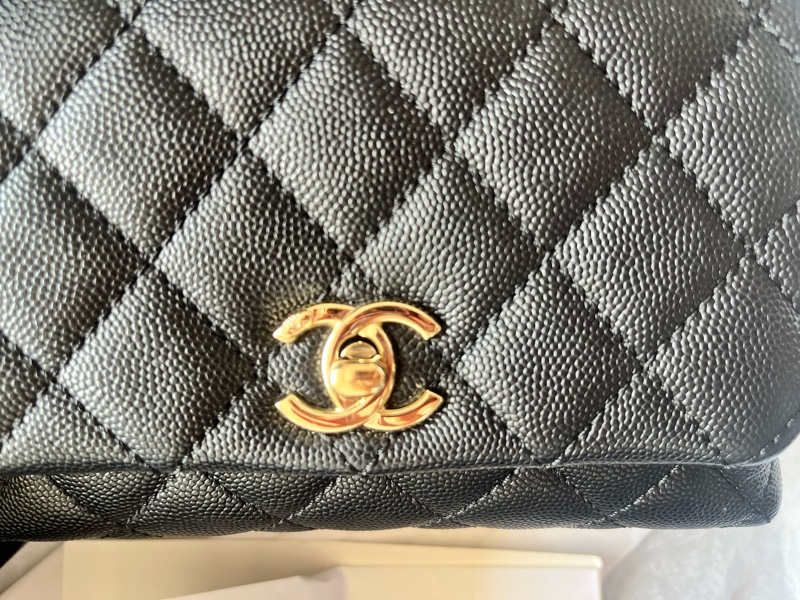 Chanel mini/ coco handle/black caviar膠膜未撕全配-12