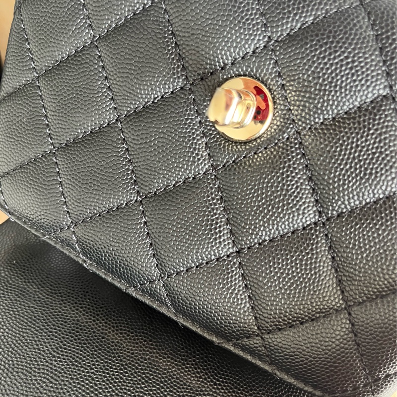 Chanel mini/ coco handle/black caviar膠膜未撕全配-6