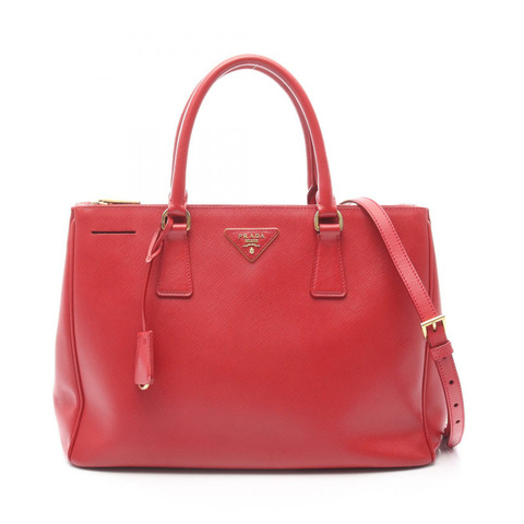 PRADA SAFFIANO LUX Galleria 單肩包 BN2274 Saffiano 皮革 紅色 二手