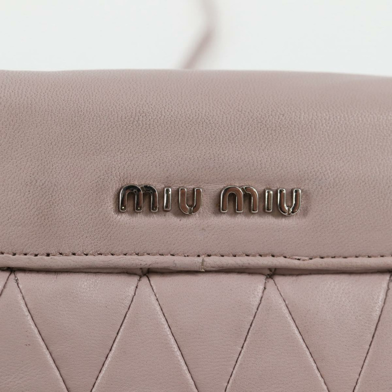 【日本直送】Miu Miu 鉚釘鏈單肩包 皮革 粉紅色 銀色 正品 130159V-18