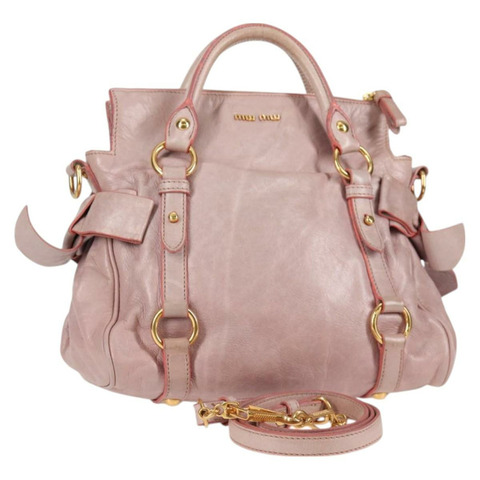 Miu Miu 手提包 皮革 2 向 粉紅金 正品 bs27426V