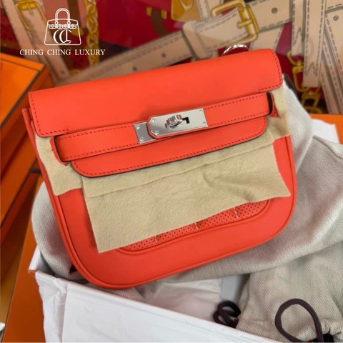 Hermes🌈Mini Berline🧡火焰橙銀扣🧡全新全套🧡閑置未使用🌟