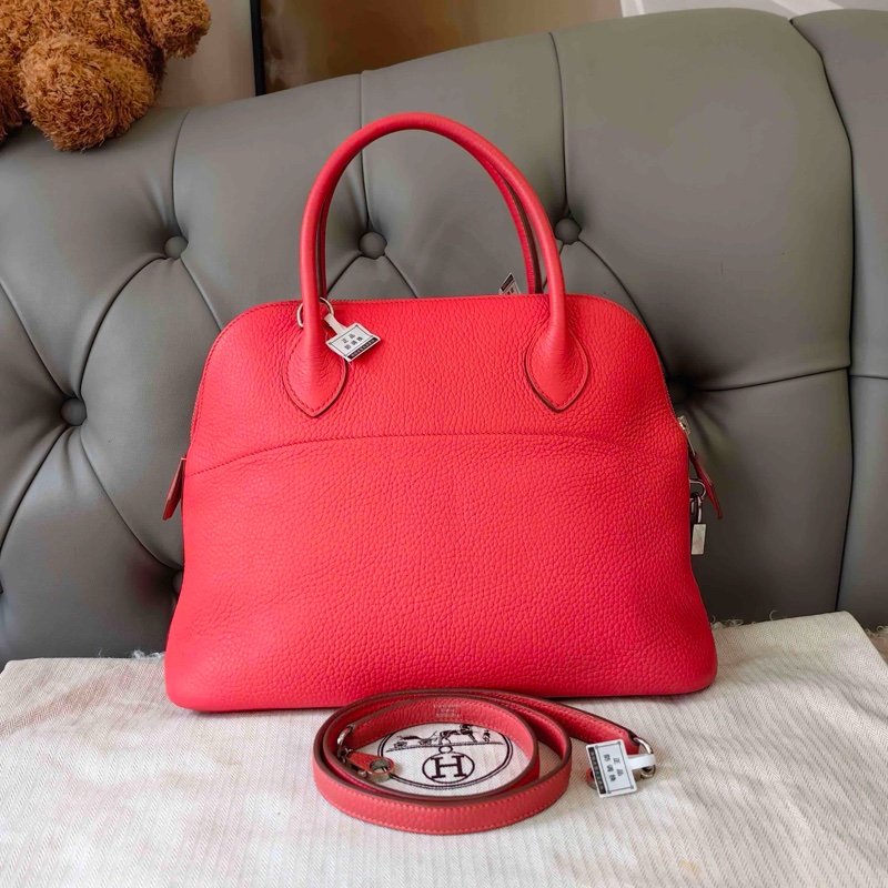 Hermès愛馬仕 Bolide保齡球31 國旗紅 框R刻-1