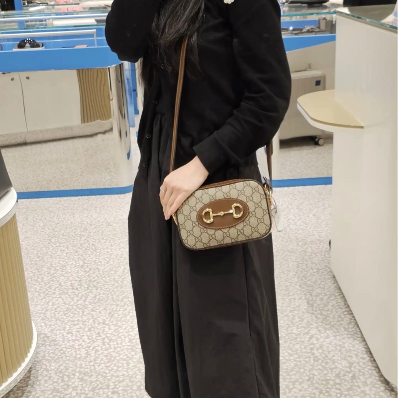 GUCCI古馳 Horsebit 1955 相機包 帆布 斜挎單肩包 女款-3