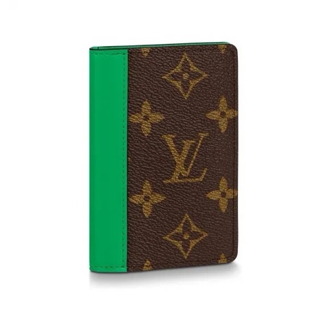全新LV pocket organiser 老花x竹子綠名片夾/卡片夾