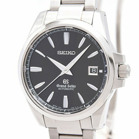 精工男錶 Grand 機械自動黑色錶盤不鏽鋼 SEIKO 9S55-00C0