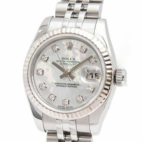勞力士手錶 Datejust 10P 鑽石自動 V 系列 SS x WG 貝殼錶盤 ROLEX 179174NG