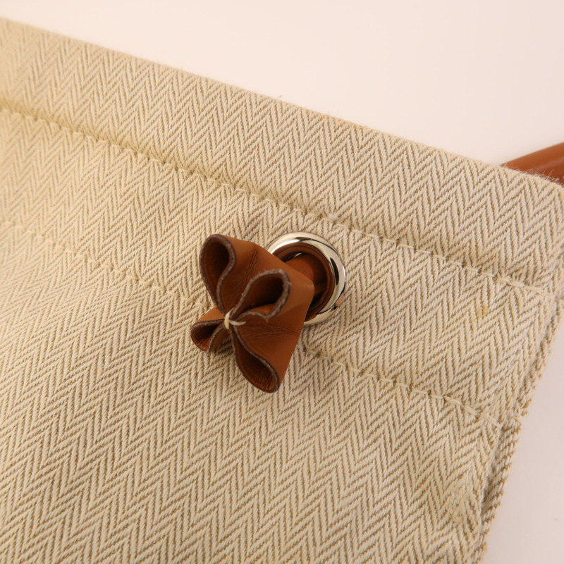 HERMES 帆布Aline銀扣肩背袋-9