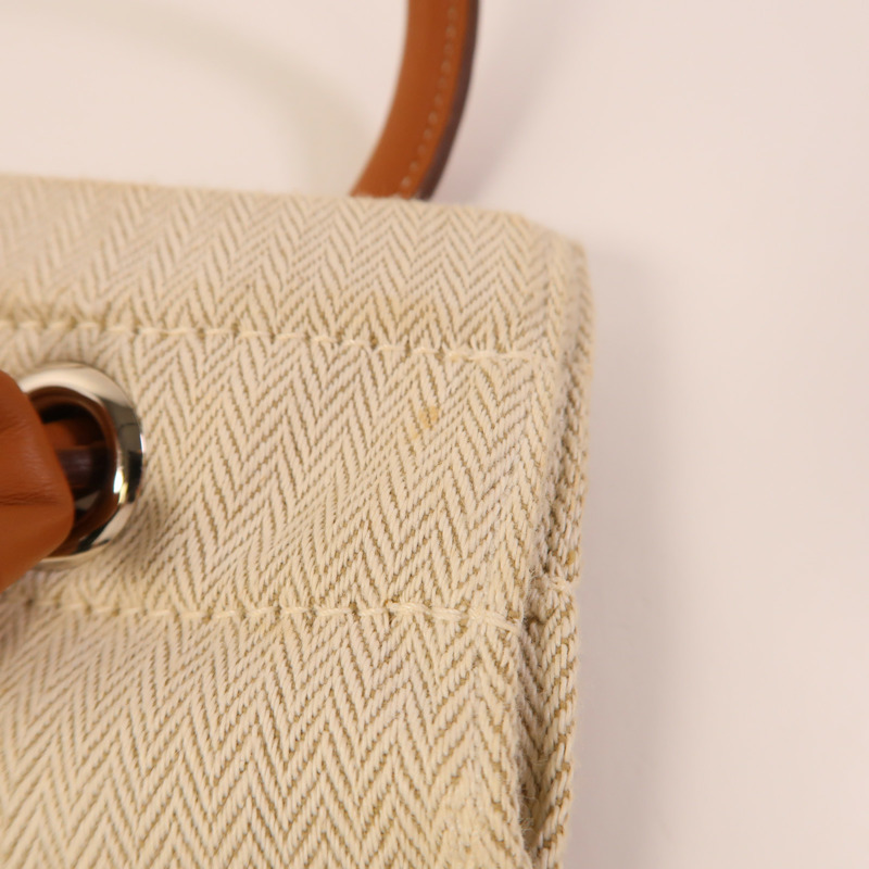 HERMES 帆布Aline銀扣肩背袋-16