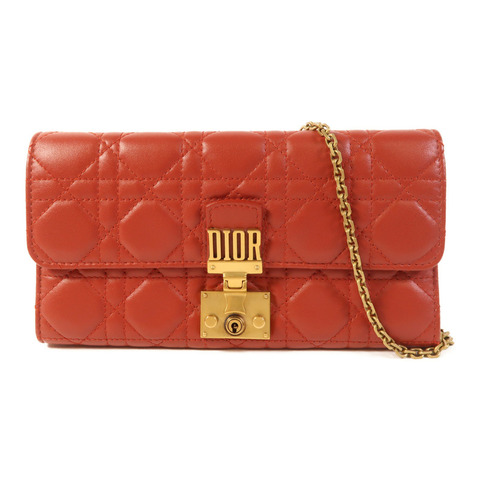 Dior 牛皮皮革Chain Shoulder Bag金扣鏈帶肩背袋
