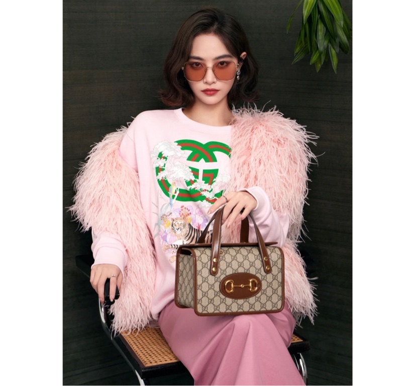 GUCCI古馳 Horsebit 1955 馬銜扣復古金扣老花Logo 迷你 女款-1