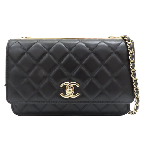 黑色 羊皮 Trendy CC WOC 鍊帶 肩背包