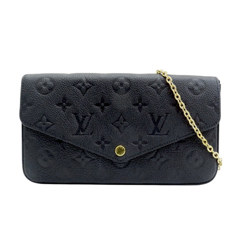 黑色 原花 壓紋牛皮 Felicie Pochette 肩背包 M82477