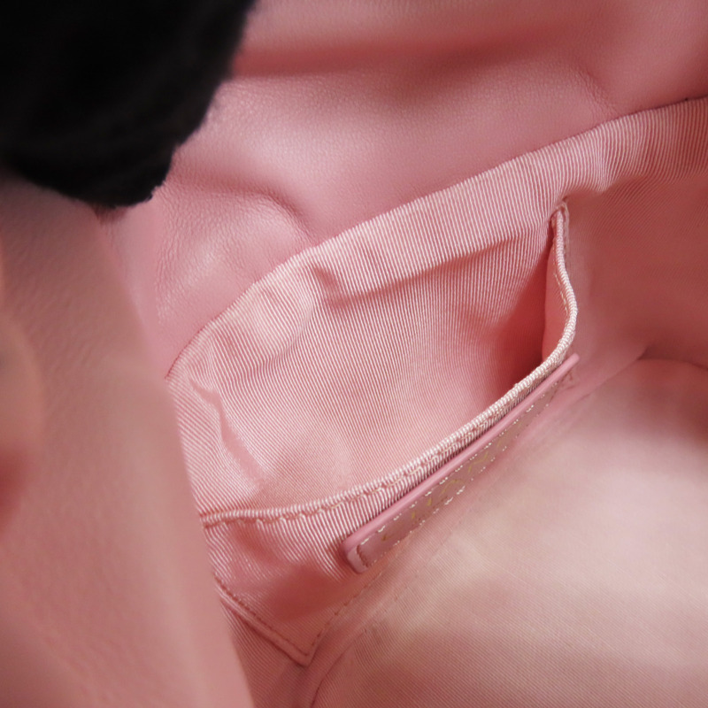 粉色 羊皮 鍊帶 水桶包 肩背包-6