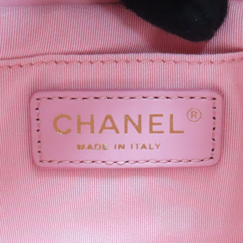 粉色 羊皮 鍊帶 水桶包 肩背包-8