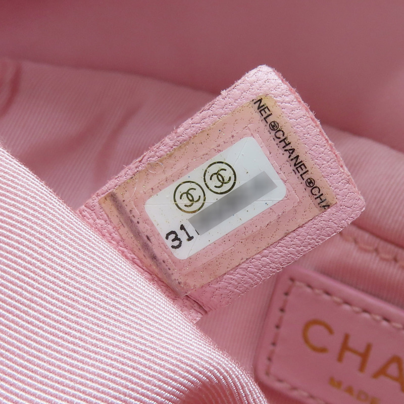 粉色 羊皮 鍊帶 水桶包 肩背包-9