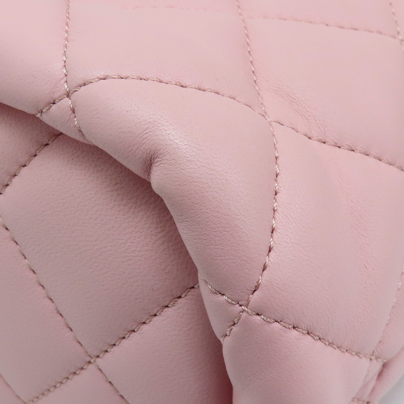 粉色 羊皮 鍊帶 水桶包 肩背包-15