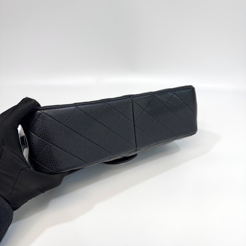 Chanel黑色金釦荔枝皮Jumbo coco30 A58600-4