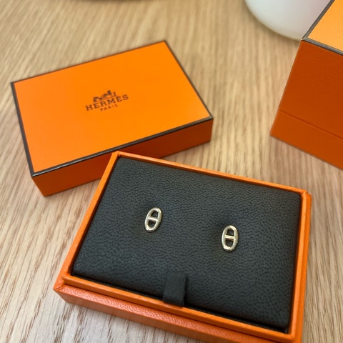 Hermès 豬鼻子18k玫瑰金耳環