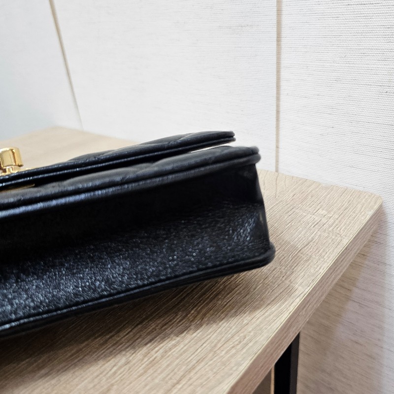 [限定甜出❣️] Chanel黑金菱格6卡肩斜背WOC-17