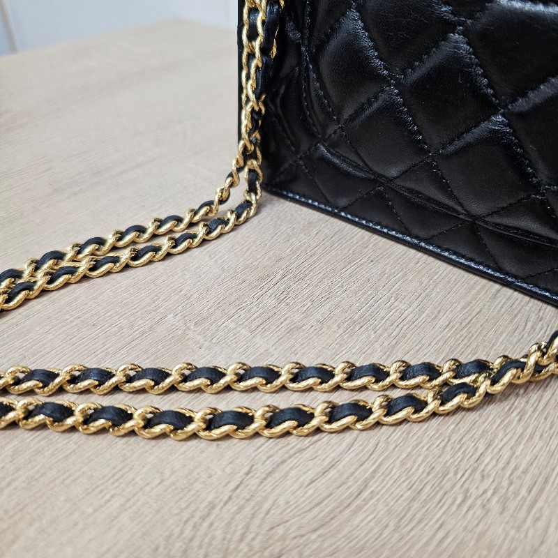 [限定甜出❣️] Chanel黑金菱格6卡肩斜背WOC-18