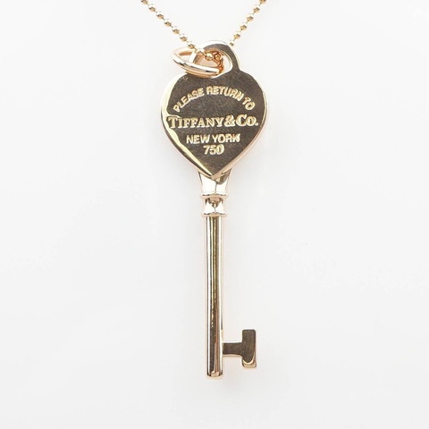 蒂芙尼Tiffany Keys 系列18k玫瑰金愛心鑰匙項鍊