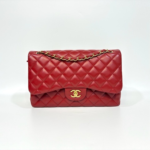 Chanel紅色金釦羊皮Jumbo COCO30 A58600