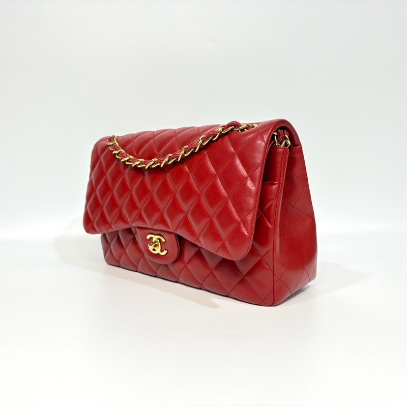 Chanel紅色金釦羊皮Jumbo COCO30 A58600-3