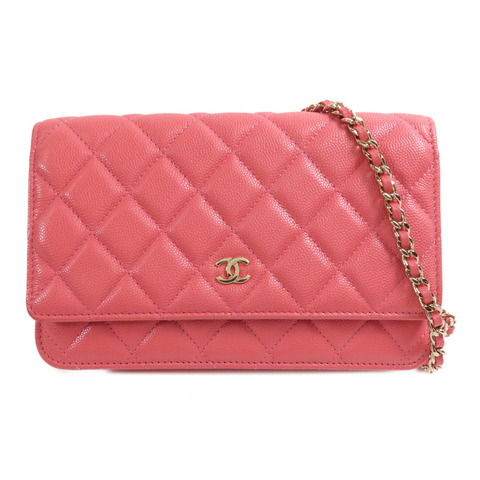 CHANEL 牛皮皮革WOC Wallet On Chain金扣鏈帶肩背袋