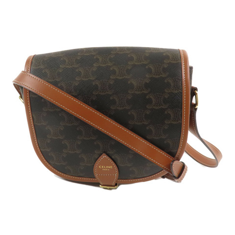 CELINE 塗層帆布Shoulder Bag金扣肩背袋