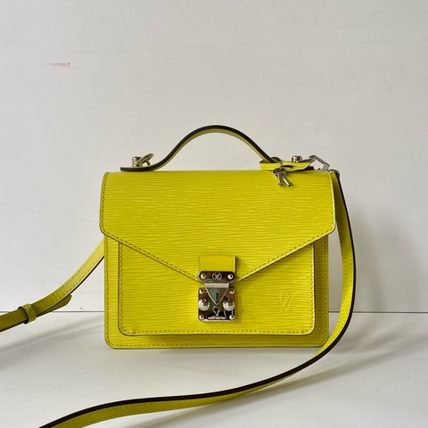 LV monceau bb 檸檬黃 水波紋 肩背 斜肩包 郵差包 M40978