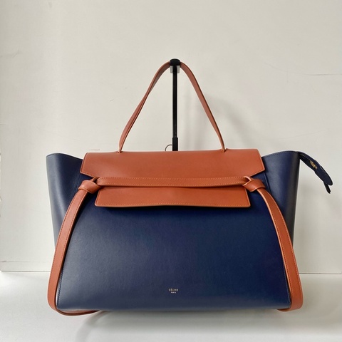 CELINE Belt Bag BI-COLOR 深藍棕 拚色 大號 鯰魚包 手提包 173603