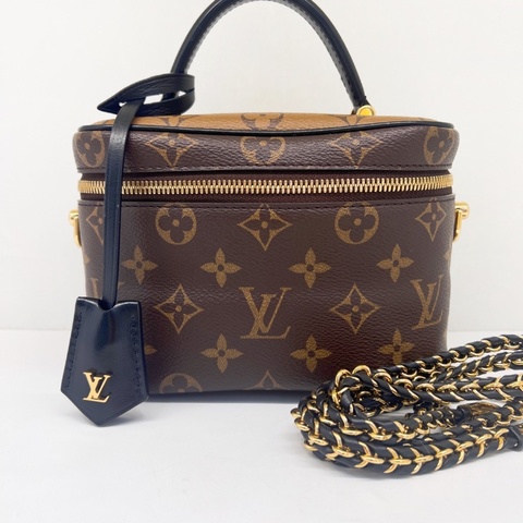 LV路易威登vanity拼色老花化妝盒包軟盒子可肩背手提