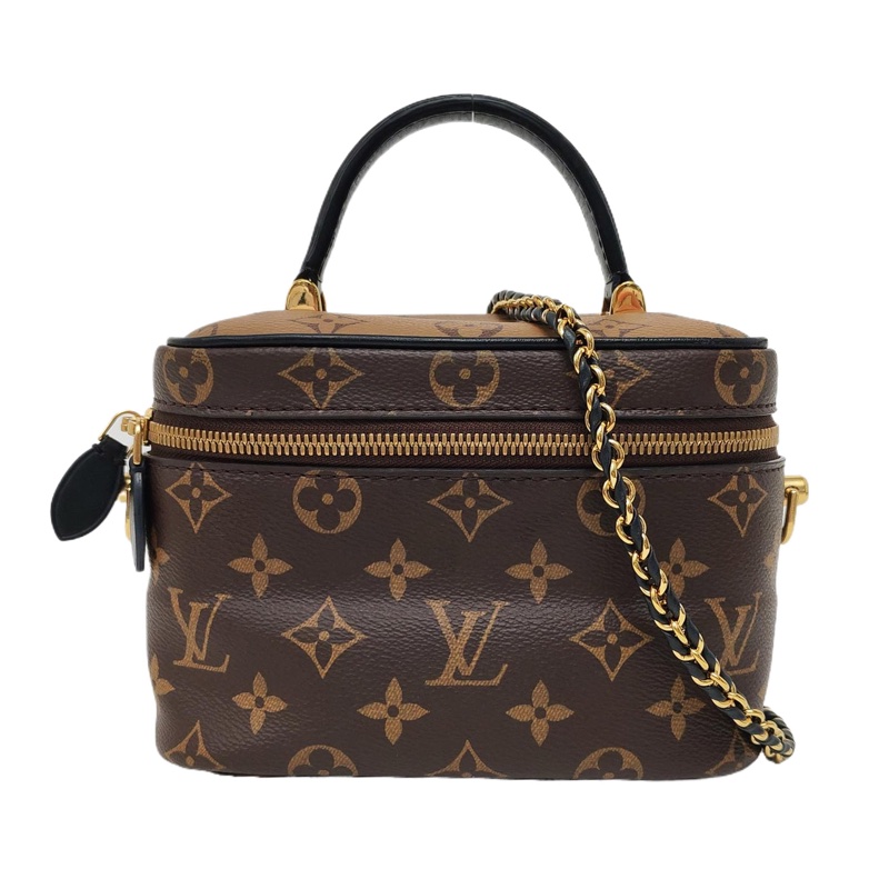 LV路易威登vanity拼色老花化妝盒包軟盒子小號 晶片款-0