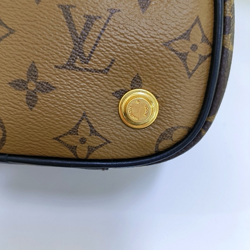 LV路易威登vanity拼色老花化妝盒包軟盒子小號 晶片款-9