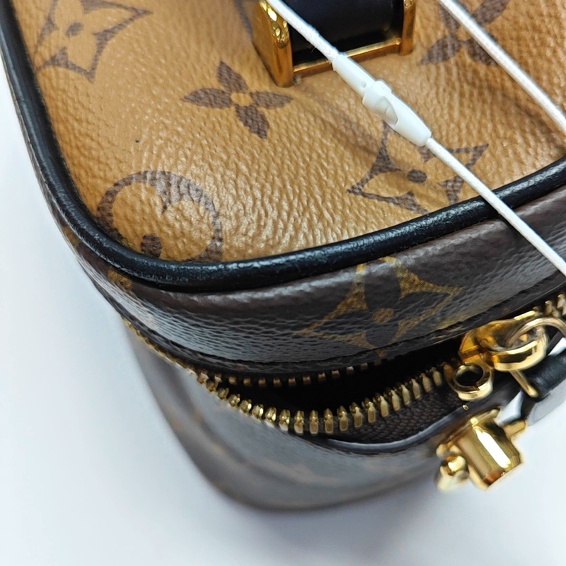 LV路易威登vanity拼色老花化妝盒包軟盒子小號 晶片款-13