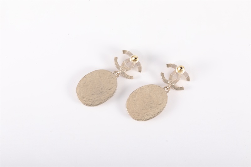 CHANEL(香奈兒) 合金 雙C皇冠字母耳環-4