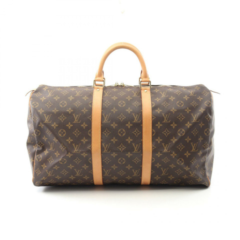 LOUIS VUITTON Keepall 50 手提包 M41426 Monogram 帆布皮革棕色二手 LV