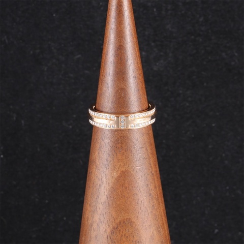 TIFFANY&CO(蒂芙尼)  18K玫瑰金 鑽石 玫瑰金 雙T 滿鑽 戒指 18K