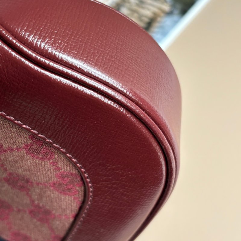 ::GUCCI:: 636706  Jackie 1961 酒紅色皮革拼接緹花布 賈姬包 肩背包 斜背包-22