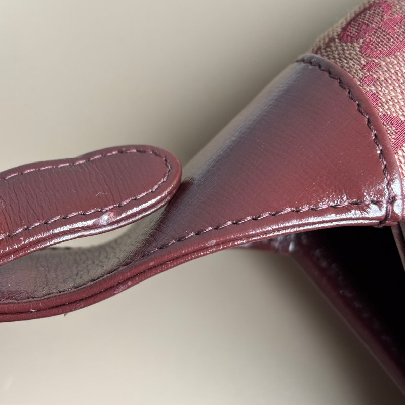::GUCCI:: 636706  Jackie 1961 酒紅色皮革拼接緹花布 賈姬包 肩背包 斜背包-28