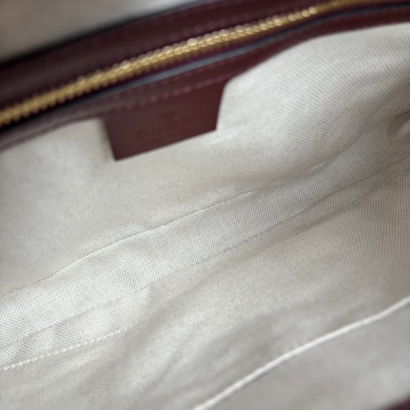 ::GUCCI:: 636706  Jackie 1961 酒紅色皮革拼接緹花布 賈姬包 肩背包 斜背包-30