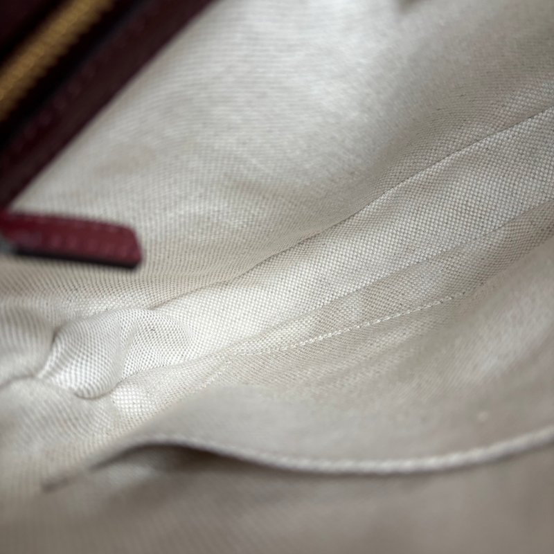 ::GUCCI:: 636706  Jackie 1961 酒紅色皮革拼接緹花布 賈姬包 肩背包 斜背包-32