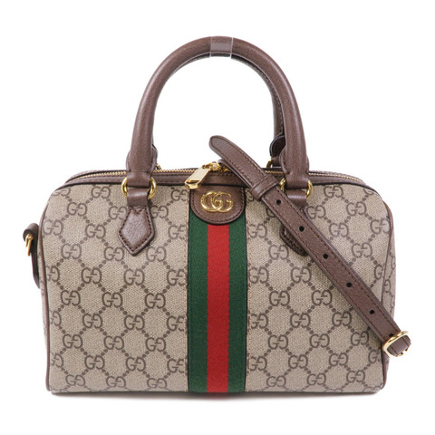 GUCCI 塗層帆布Ophidia GG金扣手挽肩背兩用袋