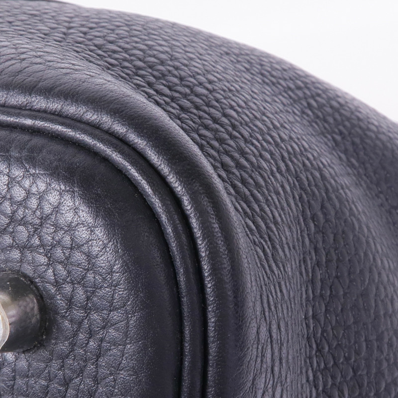 HERMES Clemence皮革Picotin MM銀扣手挽袋89 Noir-4