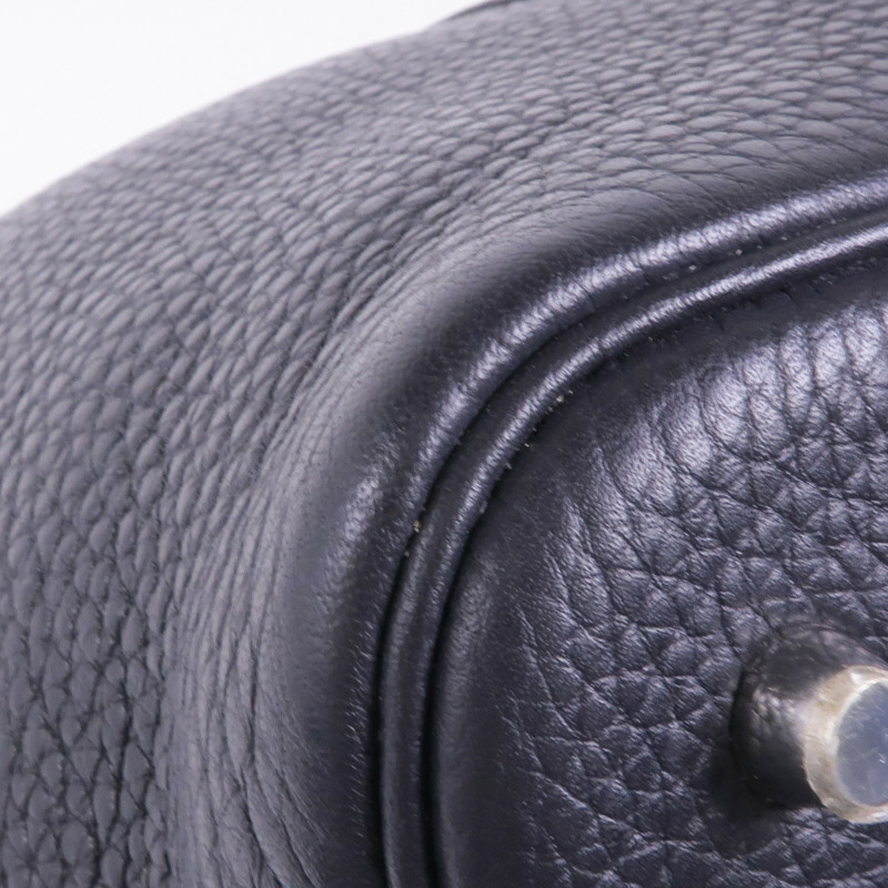 HERMES Clemence皮革Picotin MM銀扣手挽袋89 Noir-5