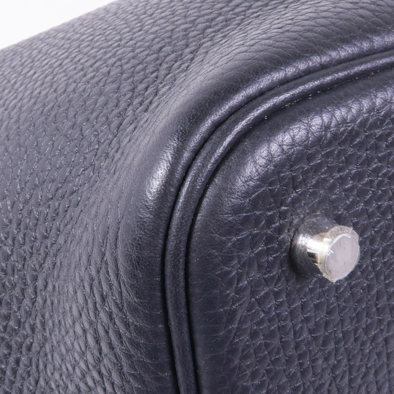 HERMES Clemence皮革Picotin MM銀扣手挽袋89 Noir-7